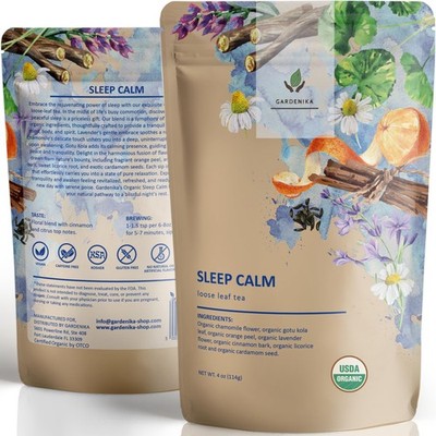 Organic Sleep Loose Leaf Tea with Chamomile and Lavender Flowers, Herbal, Caf...