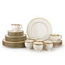 Service for 7: LENOX China Tuxedo Gold Trim 5...