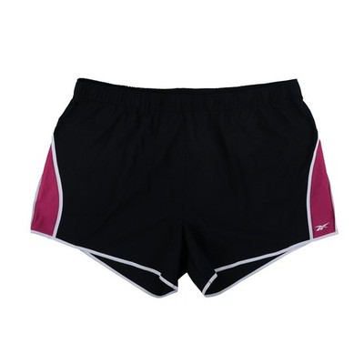Reebok Womens Plus Size Woven Running Shorts Active Bottoms Sport Black Pink New