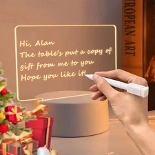 DIY message board night light, 3D night light with acrylic erasable glowing hand