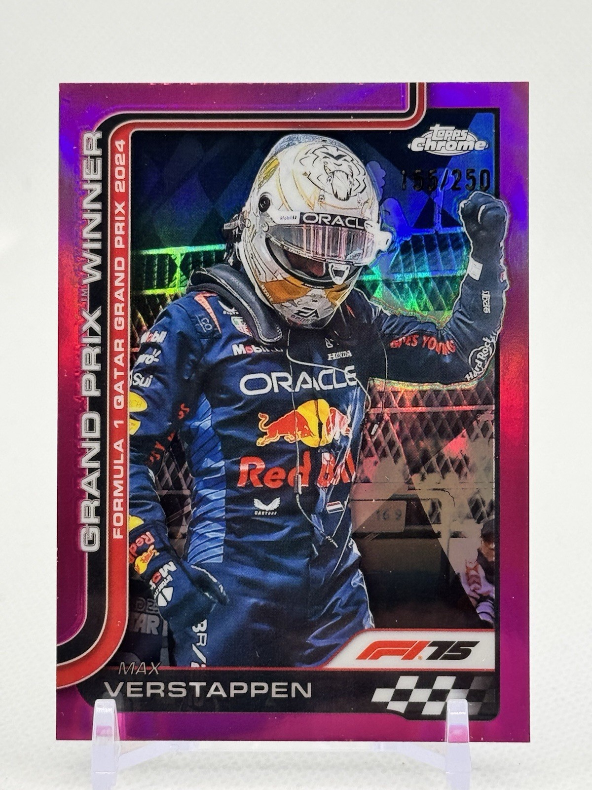 2025 Topps Chrome F1 Max Verstappen Pink /250 Oracle Red Bull #115 view 1