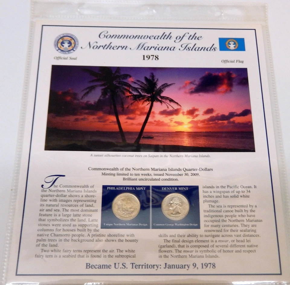 Postal Commemorative Society 6 Panels 2009 Territories Statehood Quarters - Image 4 of 4