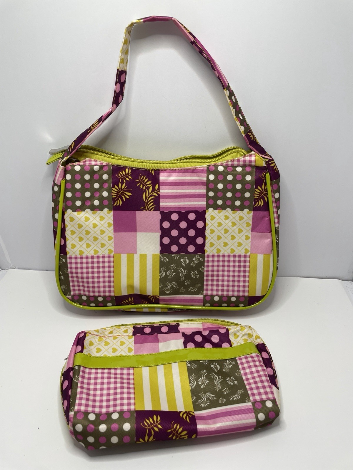 Patchwork  shoulder bag and matching accessory po… - image 5