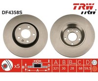 2 St. Bremsscheibe Trw DF4358S FüR Audi A6 A6 Avant A8