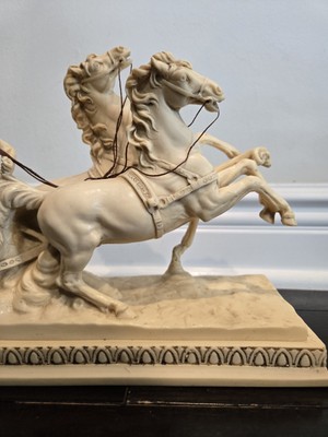Roman Chariot Horse A Santini Sculptor Classic Figure Sculpture