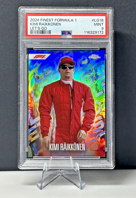 2024 Topps Finest Formula 1 F1 Kimi Räikkönen Let's Go SP #LG-18 PSA9