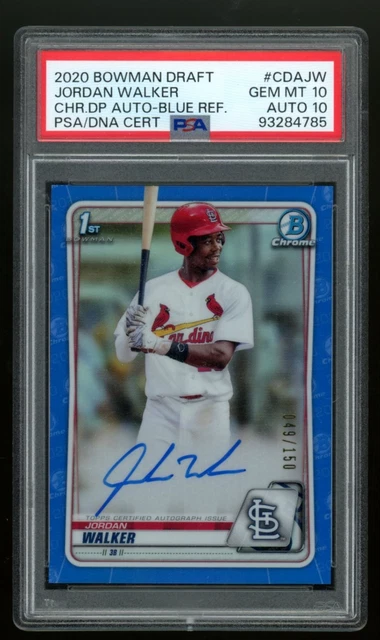 PSA 10 2020 Bowman Draft Chrome Jordan Walker True Blue Refractor Auto /150