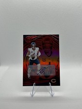 2023 Illusions Justin Fields Trophy Collection Red Auto /99 Chiefs #17