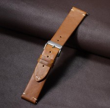 Vintage Oil Waxed Cowhide Leather Watch Strap Quick Release Replacement 18-24mm