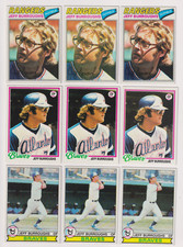1977-1979 Topps Jeff Burroughs Baseball Card Lot-9 EX-EXMT Texas Rangers, Braves