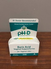 pH-D Feminine Health Boric Acid Vaginal Suppositories 600mg 12 Count 02/28
