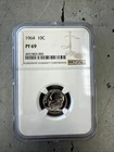 1964 Dime NGC PF69 90% Proof Silver Franklin D Roosevelt 10c White Label NGC