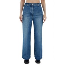 Moussy Vintage Cambria Centerpress Wide Jean in 110 Blue 31
