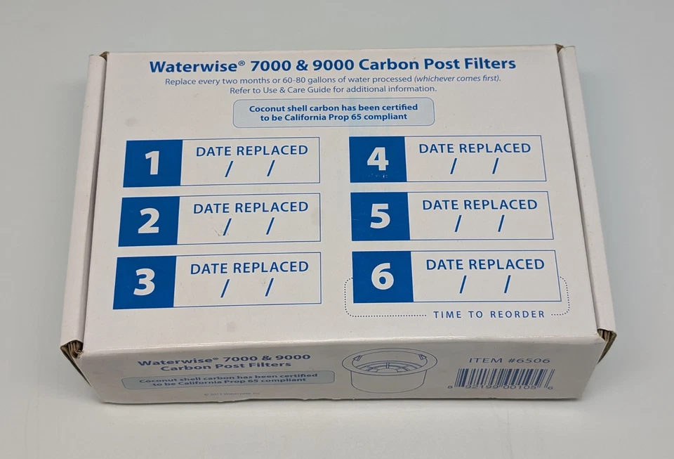 NOS Waterwise Carbon Post Filters for 7000 & 9000 Models 6 Pack Item #6506 - Image 3 of 4