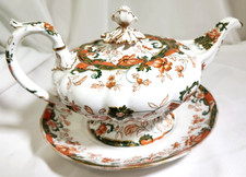 Antique Samuel Radford Imari Teapot & Underplate Lid Pattern 947 AS IS