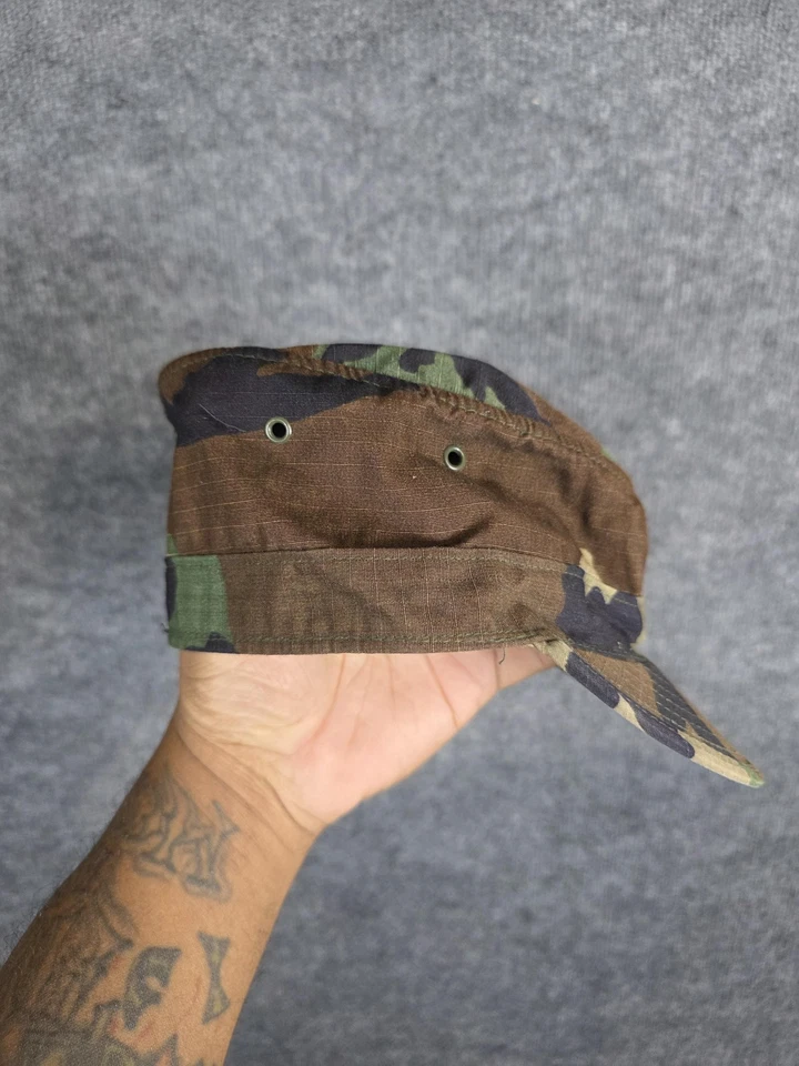 Винтажная армейская патрульная кепка BDU для жаркой погоды камуфляж Woodland размер 7 ИЛИ Industries - Изображение 3 из 4