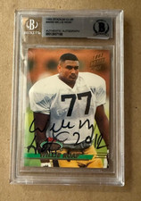 Signed 1993 WILLIE ROAF New Orleans Saints Stadium Club Card 469 Beckett slabbed