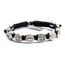 Benedictine Blessing Bracelet Handwoven Spiritual Protection Medals Italy Sac...