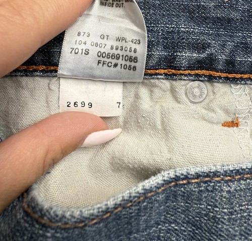 Levi's 569 Jeans Herren 36 x 30 blau locker gerade Medium verwaschene Waschung Grunge Y2K - Bild 5 von 10