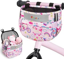 Kids Bike Basket Bicycle Front Handlebar Waterproof Cute Fabric Children's