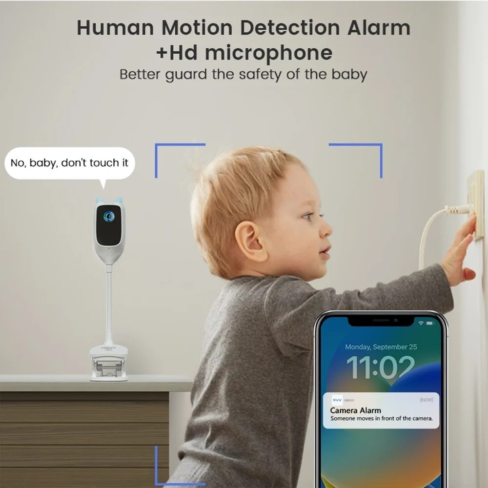 Baby monitor camera, Cry Detection, Two-way Audio 3MP Indoor Smart Camera