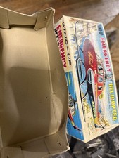 VINTAGE T.T JAPAN WIND - UP TIN POLICE EMERGENCY HELICOPTER LITHO BOXED