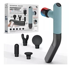 Sharper Image Powerboost Pro+ Reach Percussion Massager with 5 Attachments Teal