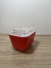 Vintage Pyrex Red Ovenware Refrigerator Fridgie  Dish 0501 With 501-C Lid