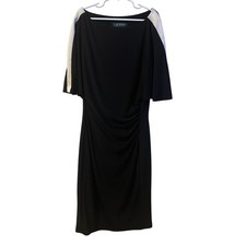 Lauren Ralph Lauren jersey cape sheath dress with ruched detailing