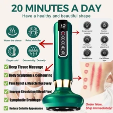 Cordless Handheld Cellulite Massager Cupping Machine Therapy - 12 Suction Modes