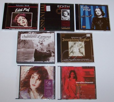 French Girl Singers - 7CD Lot: Edith Piaf, Celine Dion, J.Baker, Coralie Clement