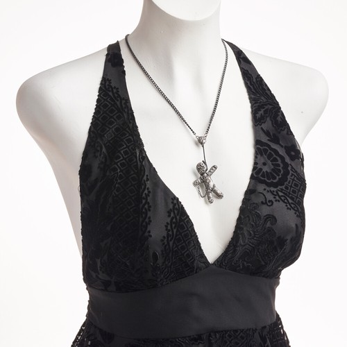 Alchemy Gothic Voodoo Doll Pendant Necklace Stick Pin Chain Witch Grimoire P769 - Picture 4 of 8