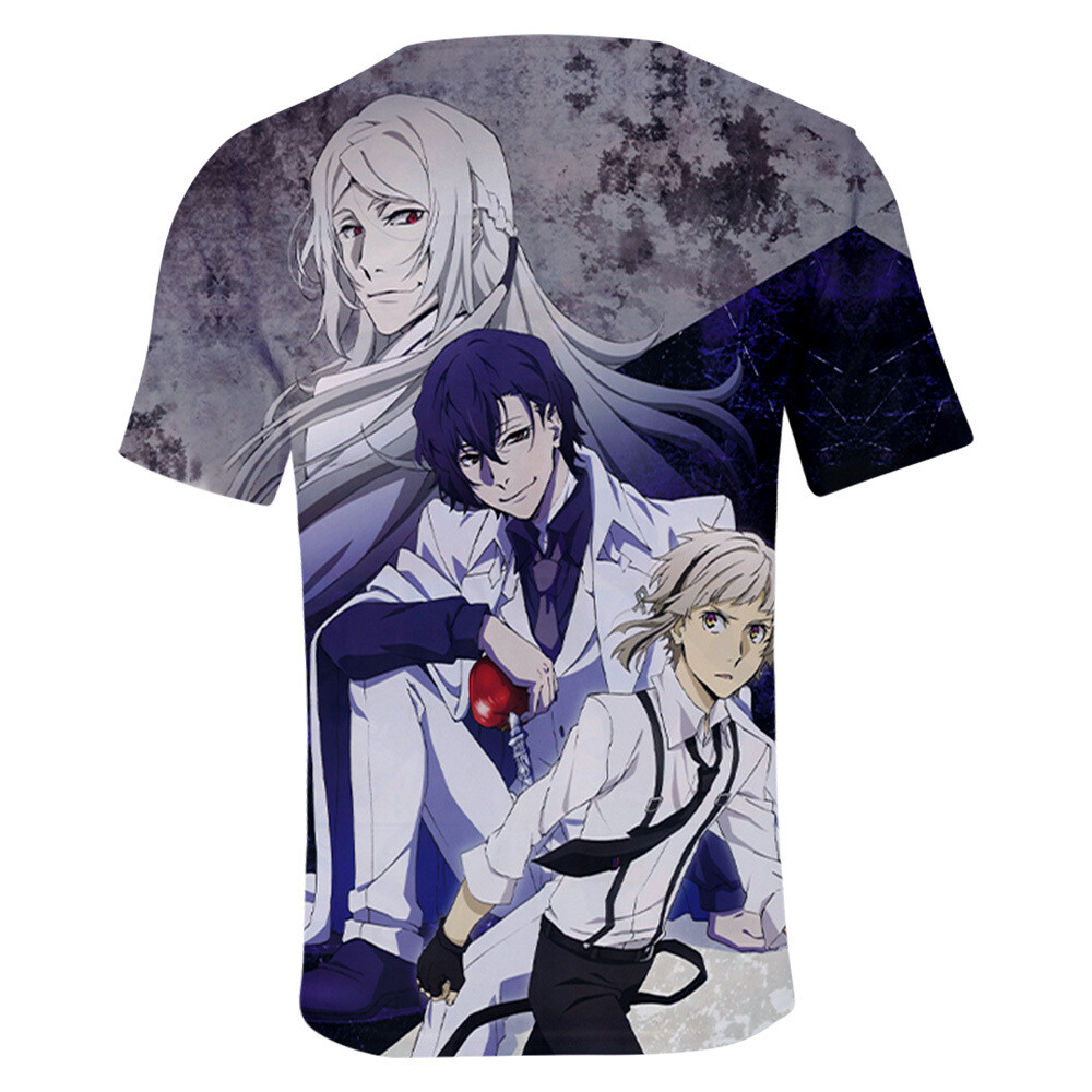 Compre Anime bungo cães vadios roupas de manga longa verão oversized topo  kawaii osamu dazai manga harajuku unisex falso duas peças t camisa