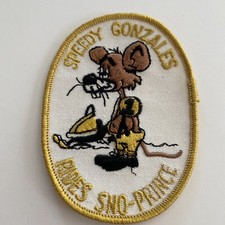 Snowmobile Jacket Patch SPEEDY GONZALES RIDES SNO-PRINCE Cartoon Rat Vintage