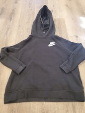 Nike Womens Sportswear Black Funnel Neck Pullover Hoodie 828601-010 Size Large