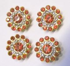 LOT of 4 pieces concho concha 14 mm crystal stones rhinestone Western R