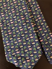 Vineyard Vines Shep Ian Whales Silk Necktie Worn Once