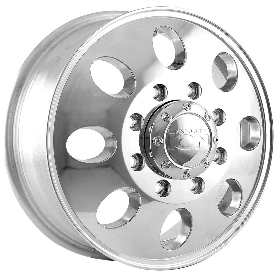 (Set-4) Ion 167 Dually 17x6.5 8x6.5 8x165.1 -142mm Polished Wheels Rims ...