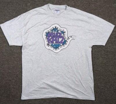 Vintage BRUCE KATZ BAND T-Shirt Men XL Gray Piano Graphic Blues Jazz Music Y2K