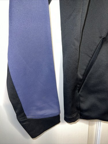 Nike Dri-Fit Youth XL Blue Black Hoodie Sweatshirt Pocket Colorblock Athleisure - Picture 3 of 15