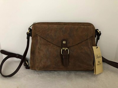 Patricia Nash Avellino Leather Crossbody Bag – Woven Latte Leather, Gold Accents, Adjustable Strap, Multiple Pockets - View #4