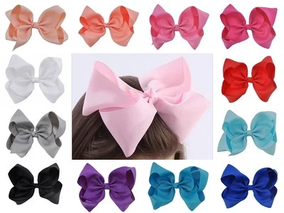8 Inch Big Hair Bow Clips Pin Alligator Clip