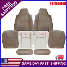 For 2002 2003-2007 Ford F250 Super Duty AC Leather Seat Cover Tan / Foam Cushion
