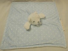 Blankets Beyond White Teddy Bear Blue Dots Lovey Security Blanket Plush Velour