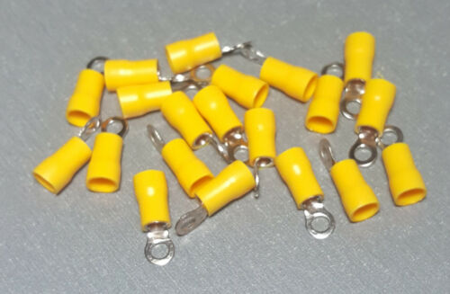 10/20/50Pcs RV5.5-4S Yellow Ring insulated Crimp Terminal suit 4-6mm² 12-10AWG - Picture 3 of 4