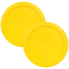 Pyrex 7201-PC 6" Meyer Lemon Yellow Plastic Cover Lid for 4 Cup Glass Bowl 2PK