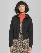 New Wild Fable Women's Full Zip Up Hoodie Jacket Black Sz Medium