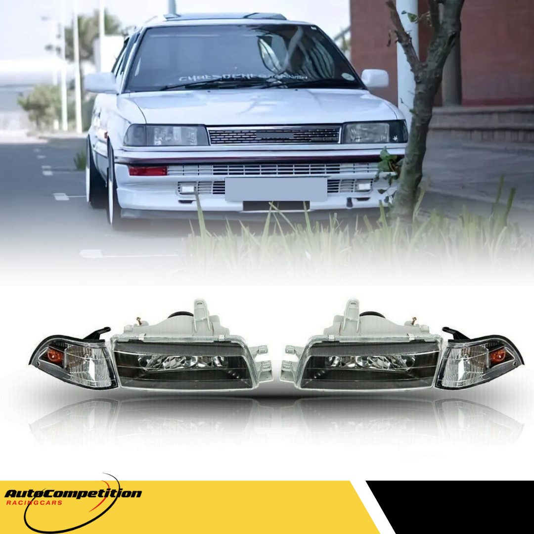 For 1988-1992 Toyota Corolla Sedan E90-EE90-AE92 Headlights+