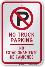 SmartSign-K-8966-EG "No Truck Parking" 12" x 18", Black/Red on White