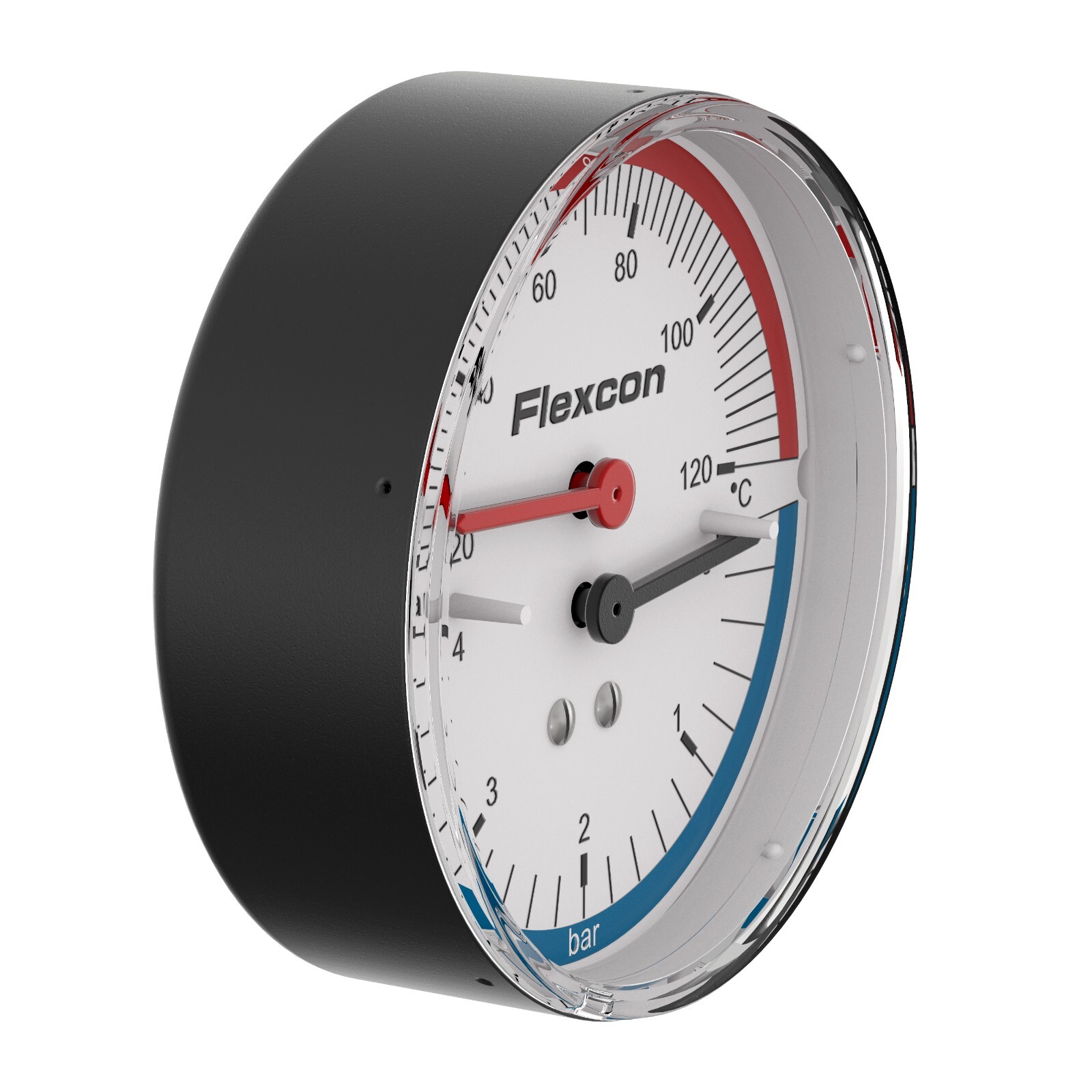 FLAMCO 27250 - Thermo pressure gauge ax. (with shut-off valve) 1/2"" back - BNIB